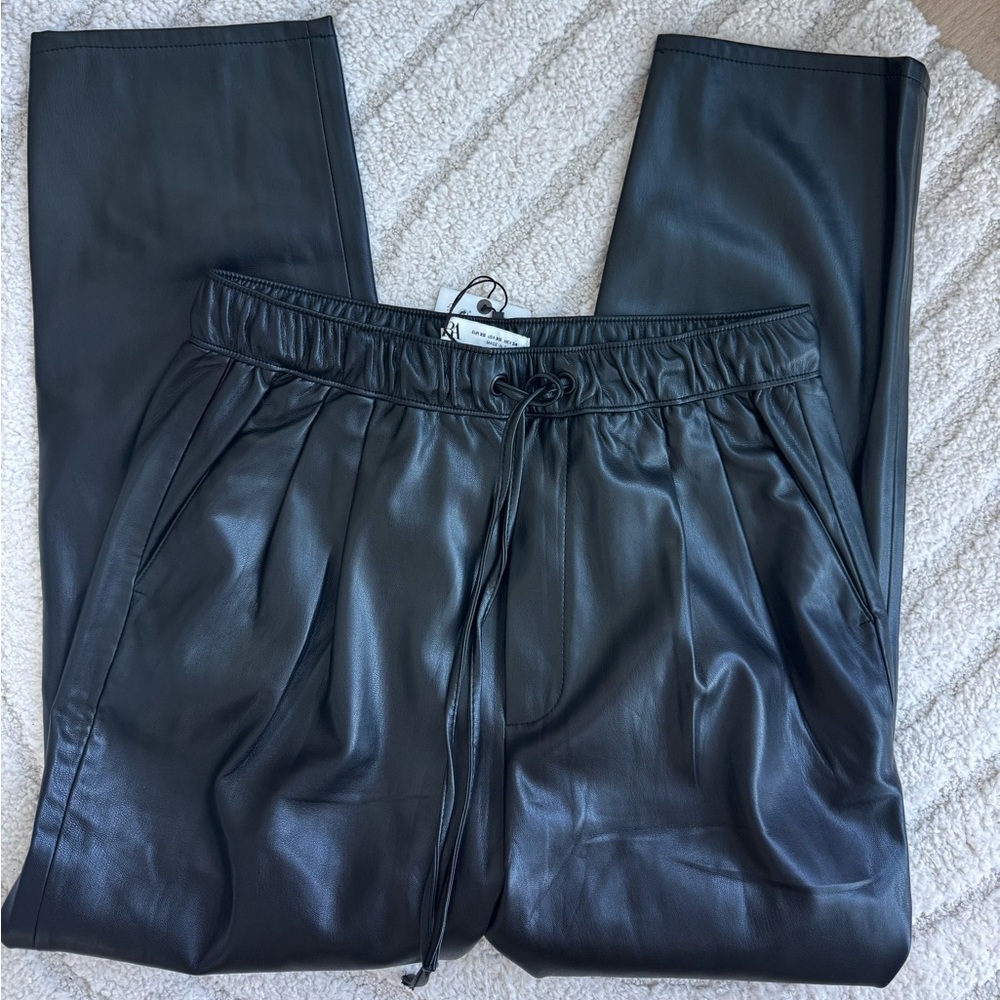 NWT zara leather leather joggers / trousers